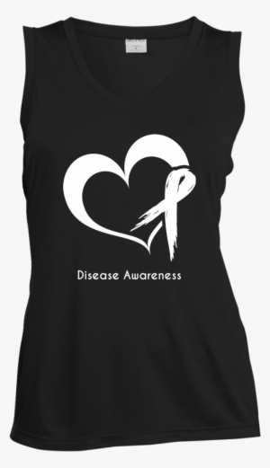 Heart Ribbon Customisable Women's Sleeveless V-neck - Heart