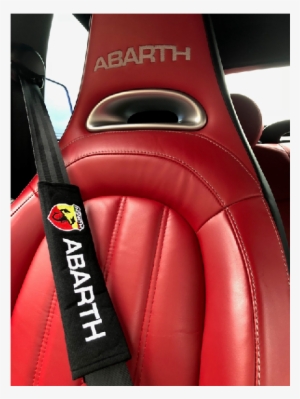 Abarth Seat Belt Pads Black With White Writing Set - Abarth