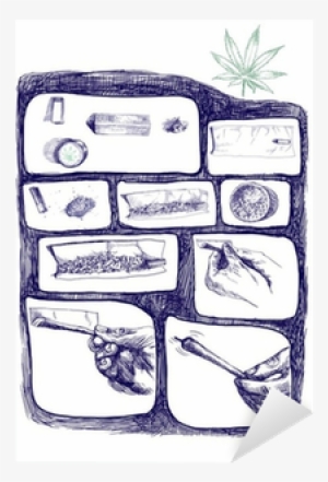 Vinilo Pixerstick Tal Como Está Empaquetado Cigarrillo - Storyboard De Marihuana