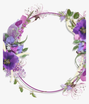 Visit - Transparent Purple Floral Frame