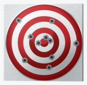 Shooting Range Gun Target With Bullet Holes Canvas - Firing Target
