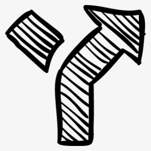 Turning Right Arrow Sketch Vector - Sketch Of White Arrow Png