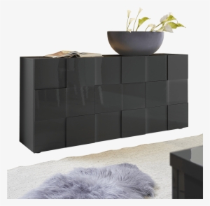 Dama - Monica Italian Made Designer Grey Gloss Sideboard