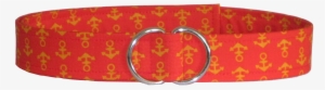 Red And Orange Anchor D-ring Belt By Oliver Green - Heart