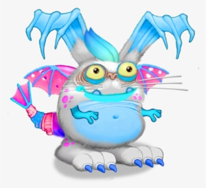 Neon Blue & Pink Monster - Baby Ghazt From My Singing Monsters