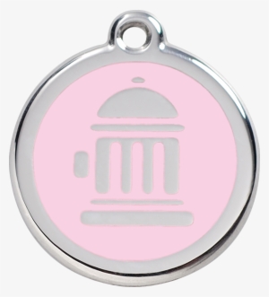 1fhpkm, 9330725027992, Image - Red Dingo Fire Hydrant Pet Id Tag - Pink
