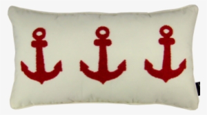 Anchors Away The Red Anchors On This Pillow Will Add - Wood