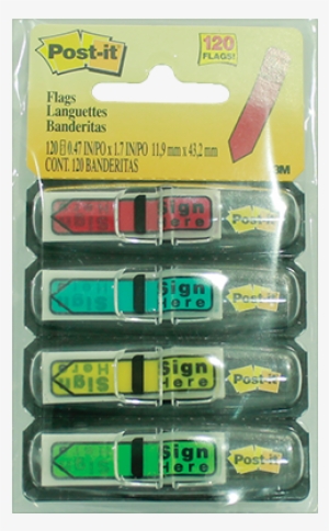 B 3m 684-sh - Arrow Message 1/2" Page Flags, Sign Here, 4 Colors