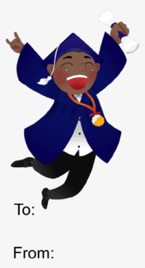 Graduation Boy Leaping Gift Tag Gift Tag - Graduation Ceremony