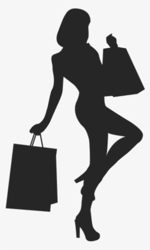 Apple Cinema 30" - Girl Shopping Silhouette Png