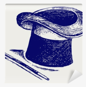 Fotomural Sombrero Mágico Con La Varita Mágica • Pixers® - Magic Hat Sketch