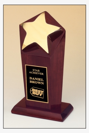 Gold Star Rosewood Podium Trophy