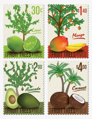 Fruit Trees Of Niue Set Of Stamps - Attalea Speciosa
