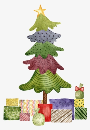 Hand Drawn Cartoon Christmas Tree Png Transparent - Christmas Tree