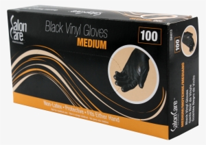 Salon Care T584052 Medium Black Vinyl Gloves