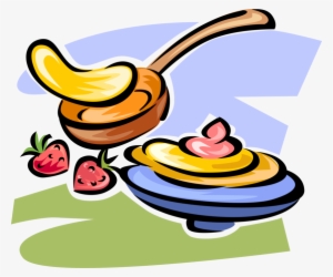 Vector Illustration Of Breakfast Pancakes Or Flapjacks - Butter