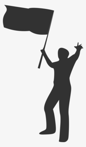 Silhouette Person Flag Of The United Kingdom Raising