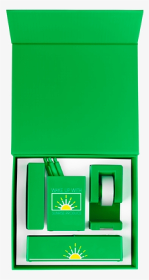 Up Giftbox Open Flat Green - Green