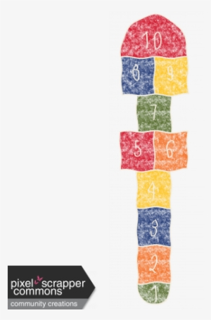 Colorful Chalk Hopscotch Element - Digital Scrapbooking