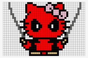 Hello Kitty Pixels - Mask Deadpool Pixel Art
