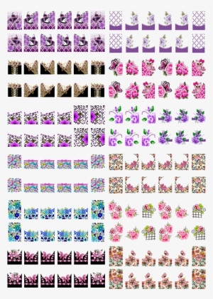 Folha 1 Sem Base Imprimir - Adesivos De Unha Minnie Para Imprimir