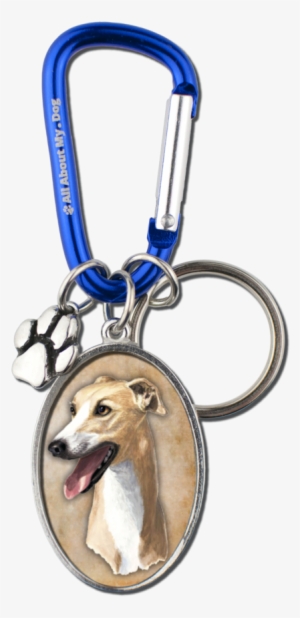 Greyhound Cameo Carabiner Keychain - Hortaya Borzaya