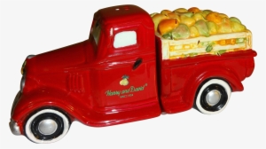 Red Truck Full Of Pears Salt And Pepper Shakers - Model Car