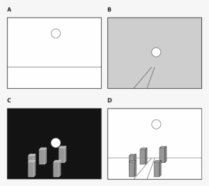 Drawing Containing The Horizon Line Only On A White - Drawing