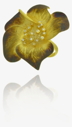 Ember Magnolia Flower With Sparkling Center Ring - Artificial Flower