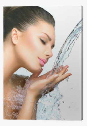 Cuadro En Lienzo Mujer Modelo Hermosa Con Salpicaduras - Patanjali Divya Dhara Roll