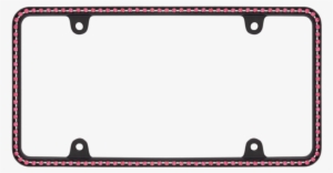 Thin White Diamonds On Matte Black License Plate Frame - License Plate Frame With Light