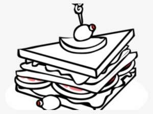 Sandwich Clipart Triangle Sandwich - Sandwich Line Art