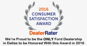 Five Star Ford Has Received An Award Of Recognition - Dealerrater 2017 Consumer Satisfaction Award