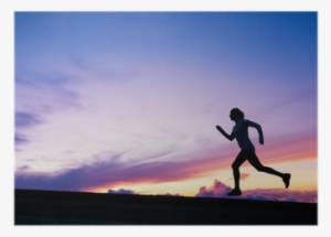 Female Runner Silhouette, Running Into Sunset Poster - Sprint