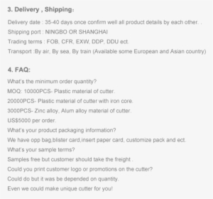 Product Parameter Of The Keychain Box Cutter - Puns