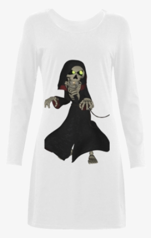 Funny Skeleton Demeter Long Sleeve Nightdress - Funny Skeleton Throw Blanket