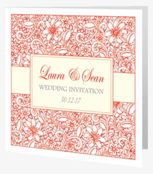 Wedding Day Invite Winter Wedding Lace Red Grey 3d - Wedding