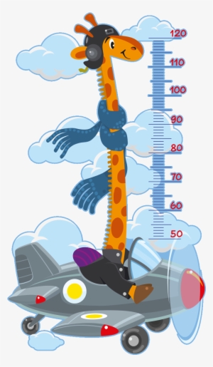 Sticker Toise Girafe Pilote D Avion Ambiance Sticker - Northern Giraffe