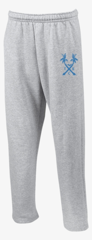 Tbc Palm Tree Logo Em Blue- Travel Bum Co - Gildan Men's Open Bottom Pocket Sweatpants