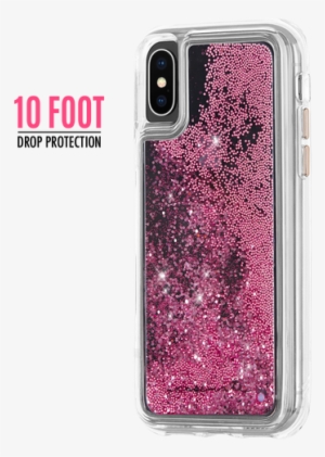 Case-mate, Case For Iphone Xs / X, Rose Gold Waterfall - Iphone Xs Max Glitter Case