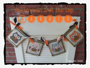 Halloween Owl Burlap Banner - Picture Frame