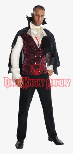 Mens Vampire Vest With Jabot Set - Vampire Halloween Costumes Couples