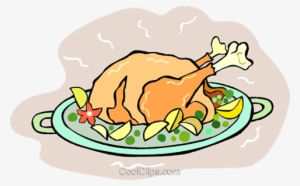 Roast Turkey Dinner Royalty Free Vector Clip Art Illustration - Clip Art