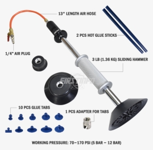 Air Dent Puller 10 Pcs Damage Repair Hot Glue Gun Set - Pneumatics