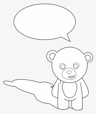 Stellaris Cute Teddy Bear Black White Line Art Tattoo - Coloring Book