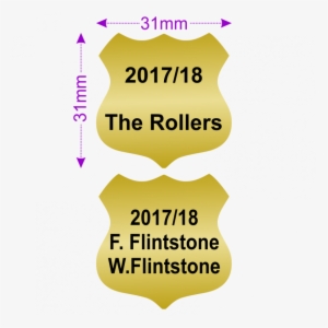 Gold 31mmx31mm Engraved Aluminium Metal Shield