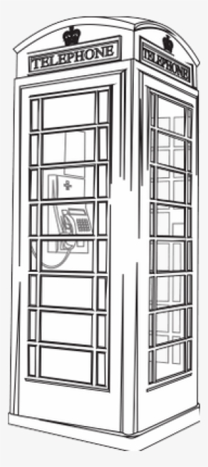 Black And White London Phone Booth - Telephone Booth Red Drawing