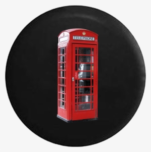 Red Classic English Phone Booth Jeep Camper Spare Tire