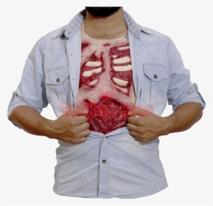 Zombie Flesh Chest Piece - Adults Zombie Latex Chest