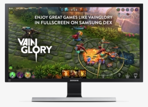 Be More Entertained An Image Of A Monitor Playing The - Games For Samsung Dex